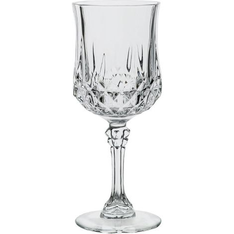 BalsaCircle Lot de 6 gobelets jetables de 24 cl en cristal transparent taillé, verres à vin en plastique, vaisselle et décoration pour fêtes et événements