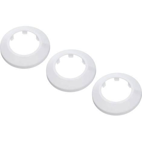 Cache Tuyau Radiateur, 3pcs Manchons de Tuyaux d'Eau en Plastique PP pour 1,57"/40mm, Décoration Écussons Coffrage Rosace Tuyau Chauffage Plomberie Chaudière Poêle Mural, Blanc (1/5)
