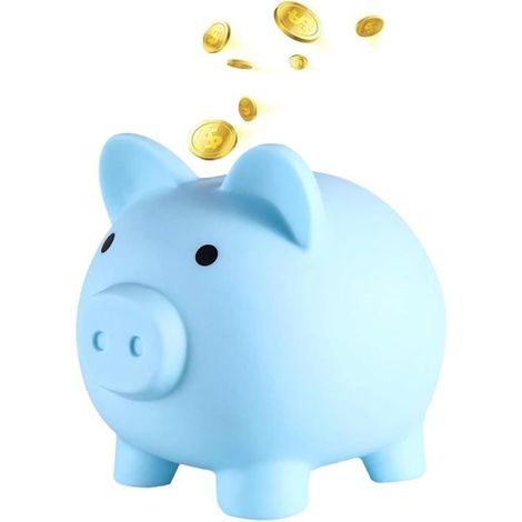 Unzerbrechliches, dekoratives Sparschwein mit drehbarem Deckel am Boden und großem Fassungsvermögen.