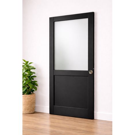 Porte Coulissante Athena Noir H204 X L93 Cm, Coquilles, Tire Doigt Gd Menuiseries