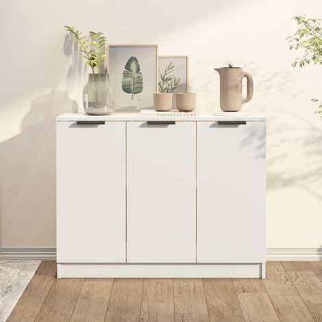 vidaXL Buffet Blanc 90,5x30x70 cm Bois d'ingénierie (1/5)