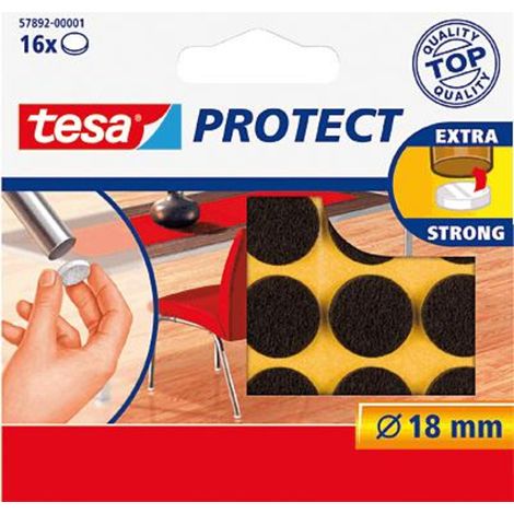 Tesa Filzgleiter 18 mm braun 16 Stück.