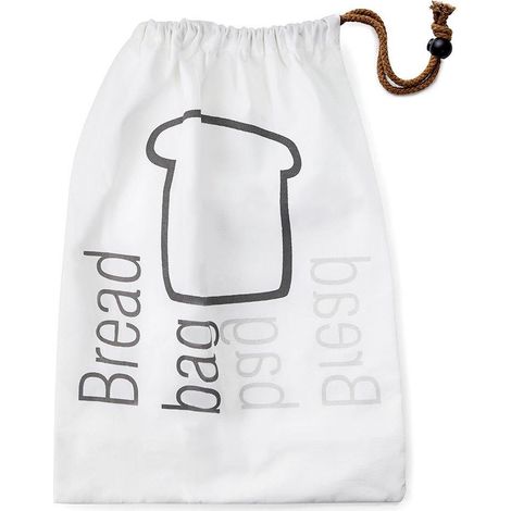 Ibili Sac à pain blanc polyester lavable 27,5x38 cm