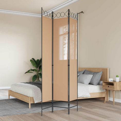 Paravento a 3 pannelli Beige 120 x 220 cm Tessuto vidaXL