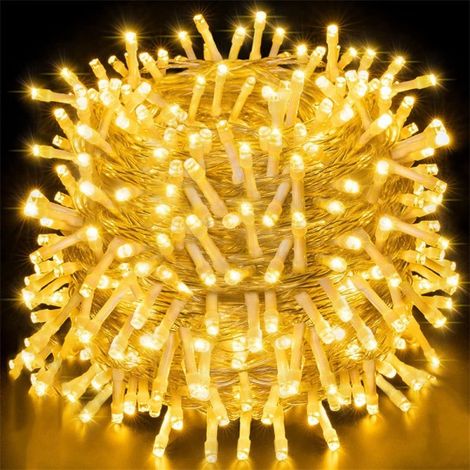 Guirlande lumineuse LED, 300 diodes, 30 m, blanc chaud, résistante à l'eau, pour la décoration intérieure, les fêtes, le jardin et les événements.-AquaForge (1/5)