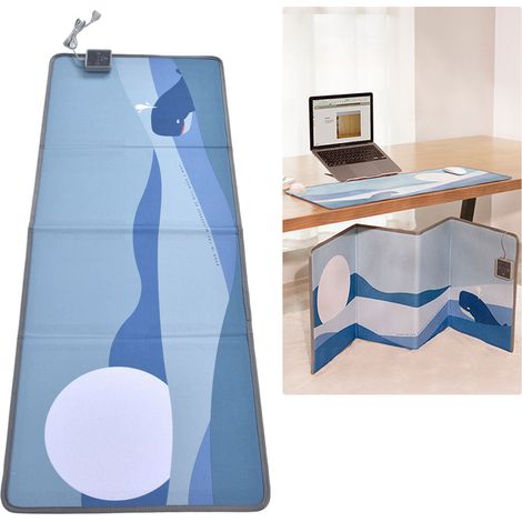 Chauffage d'appoint pliable, chauffe-pieds d'hiver 4D, chauffe-pieds chauffant pour bureau, chauffe-pieds sous siège, à brancher, pour dortoir, usage domestique, convient aux bureaux, chambres, etc., (1/5)