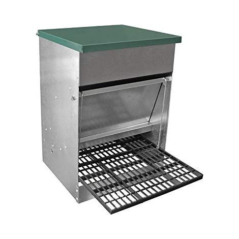Hopper avec fermeture inclinable pour les poulets et la volaille anti-oiseaux et rongeurs - capacit 15 kg