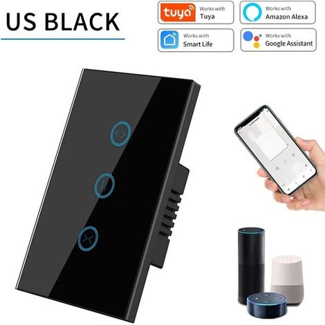 Tuya Interruttore Touch per Tapparelle Smart Zigbee Colore: Nero