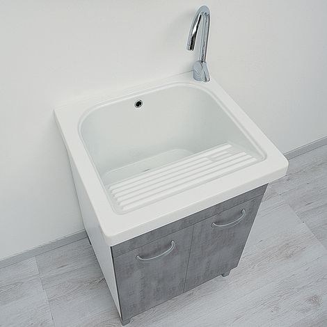 Vasca lavapanni ceramica 60x60 Loira con Mobile DOMINA MIX (1/5)