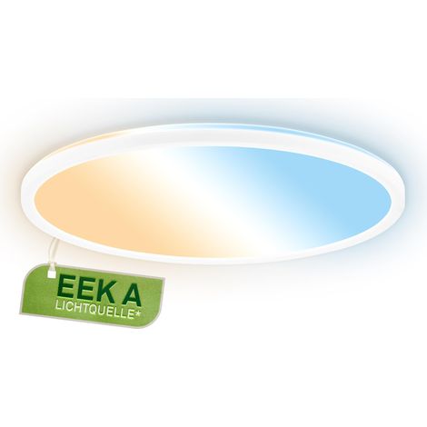 Panneau LED avec télécommande, source lumineuse, 14,2 W à 3000lm, plat, CCT, lumière indirecte, dalle led, panneau plafond, plafonnier, lustre salon, 42x3 cm, blanc (1/5)