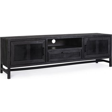 Mobile TV Legno Nero Industriale da Interno - STANLEY (1/5)