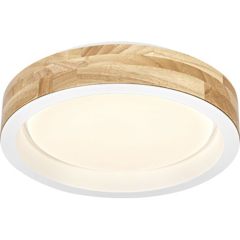 Osram LED-Deckenleuchte Orbis Mariano Ø31 cm 16 W Holzdekor weiß dimmbar (1/3)