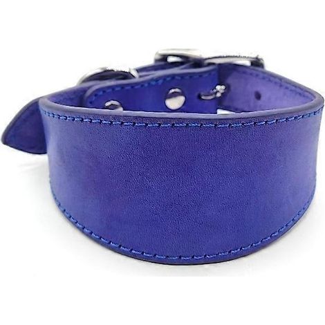 Breites Lederhalsband für Hunde mit weichem Futter, verstellbar, lila, Größe M – Elegantes Halsband für kleine Hunde, bequem und verstellbar.