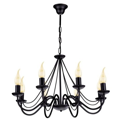 Lustre suspension noir rustique Kaja Bartez 8xE14 Ø65