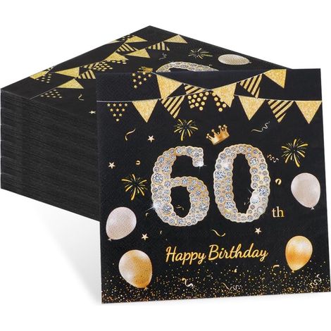 Finemark Servietten zum 60. Geburtstag – Papierservietten für Damen und Herren (1/5)