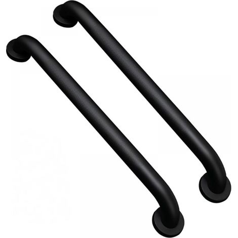 Rutschfester Haltegriff fürs Badezimmer mit gerändeltem Griff (2er-Pack, 50 cm, schwarz) (1/5)