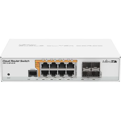 MikroTik CRS112-8P-4S-IN Cloud Router Switch 8-Port Gigabit PoE+ SFP Caja de sobremesa