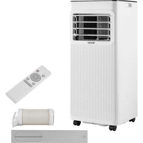 VEVOR Mobile Klimaanlage 7000 BTU 2,05 kW mit Abluftschlauch, 3-in-1 Mobiles Klimagerät mit Kühlung Ventilation Entfeuchtung, Tragbare Klimaanlage mit LED-Display Fernbedienung 24h-Timer für Indoor (1/5)