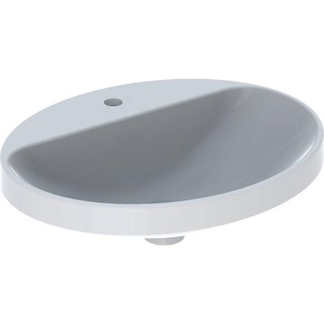 Lavabo à encastrer VariForm oval 550x450mm avec trou pour robinet sans trop plein blanc