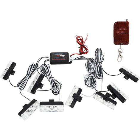 Gyrophares d'urgence 12V pour voiture, 24 LED 6000K super lumineux, étanches IP67, universels pour camion, UTV, ATV (1/5)