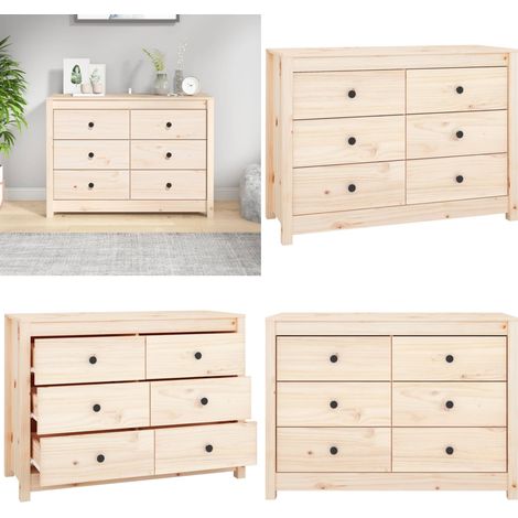 Aparador de madera maciza de pino 100x40x72 cm - Aparador de pino - Almacenamiento en casa