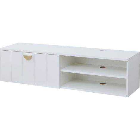 Meuble TV suspendu 120 cm moderne blanc