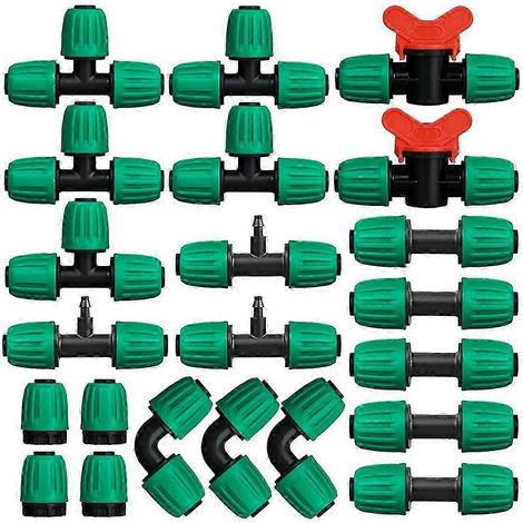 Kit de 22 raccords pour système d'irrigation goutte à goutte (tuyau de 1/2 pouce), pièces détachées pour système d'arrosage automatique. (1/5)