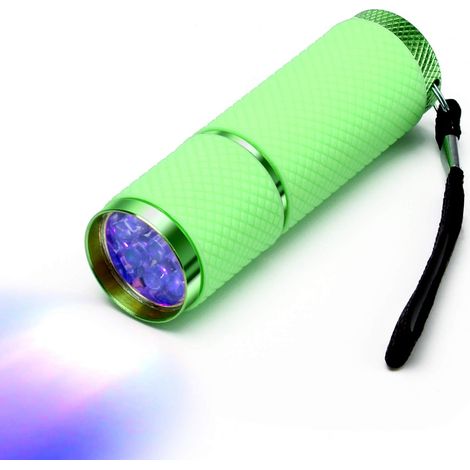 1 Lampe torche, 9 LED, aluminium, caoutchouc, pile AAA, extérieur, camping, chasse (1/5)