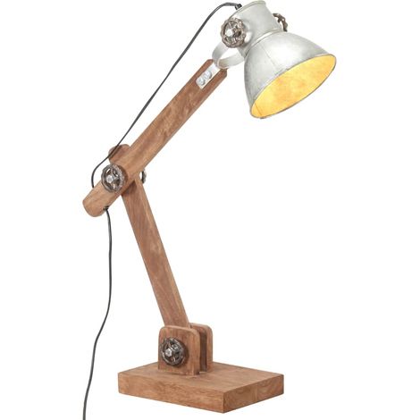 vidaXL Lampe de bureau industrielle Argenté Rond 58x18x90 cm E27 (1/5)