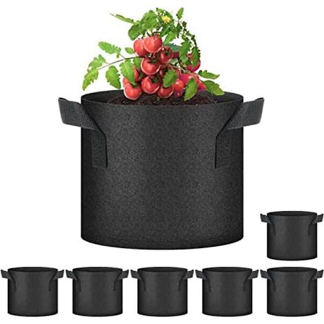 Lot de 7 sacs de culture de 7 gallons (26,5 litres), pots de fleurs aérés en tissu non tissé avec poignées, pour le jardinage, robustes. (1/5)