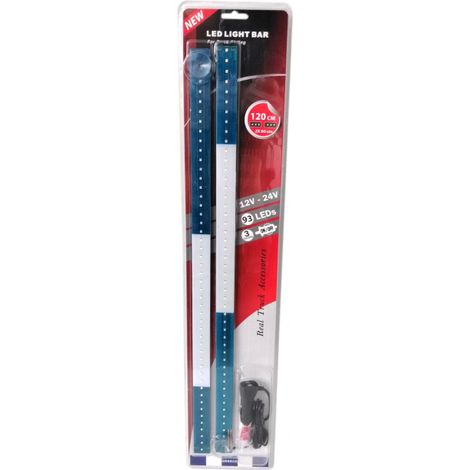 Leuchtender LED-Bar 120 cm (2 x 60 cm) 93 LEDs 12V - 24V blau-weiß GR Griechenland-Flagge