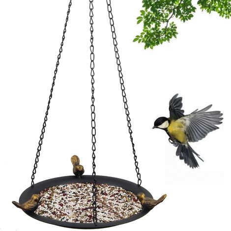 Kleines Vogelbad für den Außenbereich, wetterfestes Metall, zur Dekoration von Garten, Balkon oder Rasen