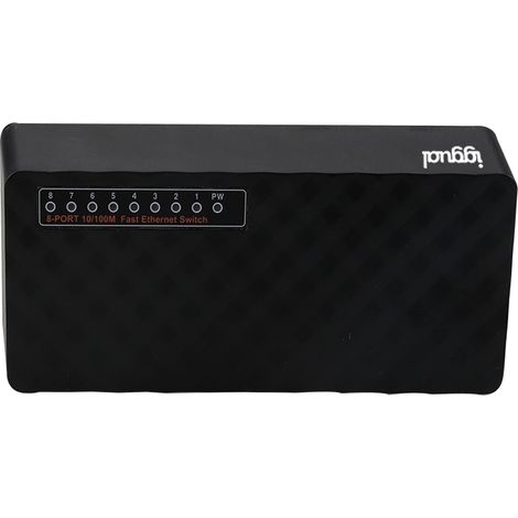 iggual FES800 Unmanaged Fast Ethernet (10/100) Noir