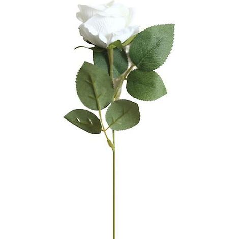 Rose artificielle en tissu, sans arrosage, réaliste, ne se fane pas, anti-décoloration, longue durée de vie, idéale pour la décoration de mariage et d'intérieur. Fournitures pour la maison.blanc (1/5)