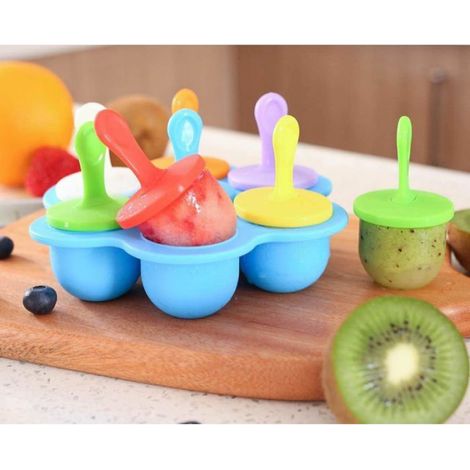 Moule À Glace - Silicone Alimentaire - 7 Couleurs - Démoulage Facile - Pour Enfants - Lot De 2 (1/2)