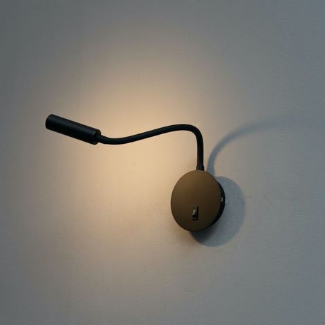 AMXCNOY Liseuse LED orientable noire économique avec bras ajustable et socle de 10 cm pour chambre ou coin lecture (1/5)