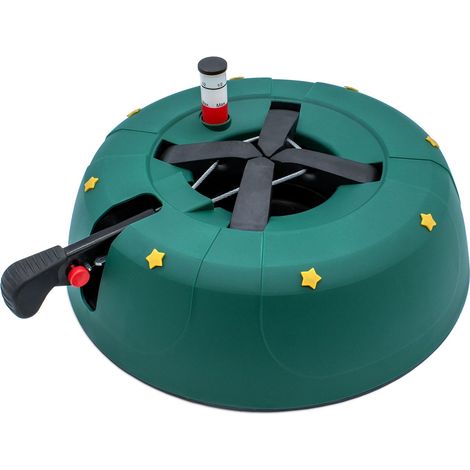 Christbaum Ständer grün mit Einseiltechnik und Fußhebel - 34 cm - Weihnachtsbaumständer mit Wassertank für Bäume bis 2,5 m - Tannenbaumständer Baumhalter Baumständer Baumfuß für echte Tannen