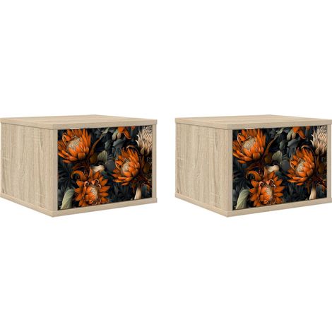 Maison Exclusive - Mobiletto da comodino a parete LOCHEM 2 pz Rovere Sonoma (1/5)