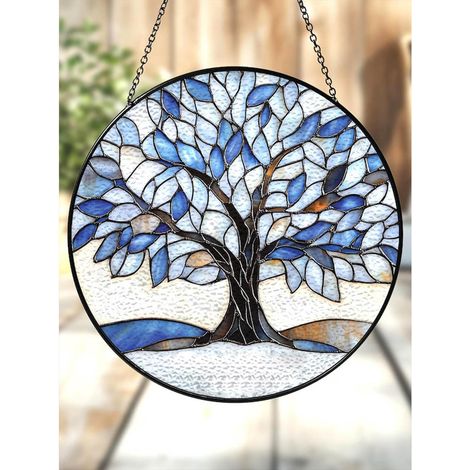 Attrape-soleil 30cm 60ème anniversaire en faux vitrail, décoration pour noces de diamant (1/5)