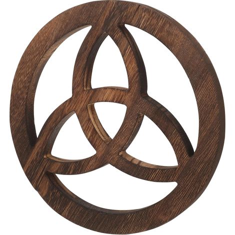 Décoration en Bois Sculpté Hexagramme Marron, Célébration Halloween (1/5)