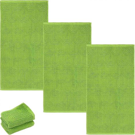 Serviettes décoratives de salle de bain, ensemble de 3 serviettes en coton doux absorbant séchage rapide (1/5)