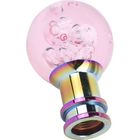 Pommeau de levier de vitesse, pommeau de levier de vitesse manuel universel pour voiture, pommeau de levier de vitesse en acrylique + métal, aspect cristal rose avec 3 adaptateurs de filetage (1/5)