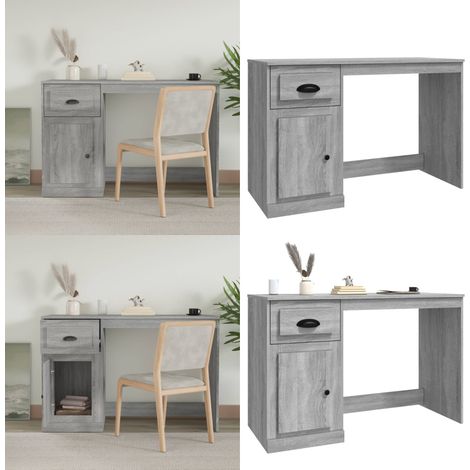 Scrivania Cassetto Grigio Sonoma 115x50x75 cm Legno Multistrato - Cassetto - Legno multistrato