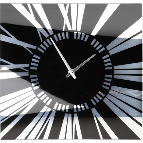 Horloge Murale Verre Incurvé Miroir Noir