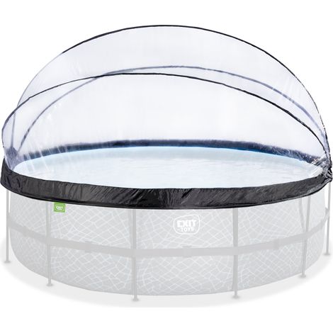 Exit Toys – Dôme de piscine ECO EXIT ø488cm – Abri pour piscines rondes – Réchauffement naturel de l'eau – Facile à installer et à utiliser