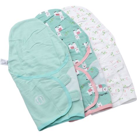 Ensemble de 3 gigoteuses en coton pour nouveau-nés âgés de 0 à 3 mois. (1/5)