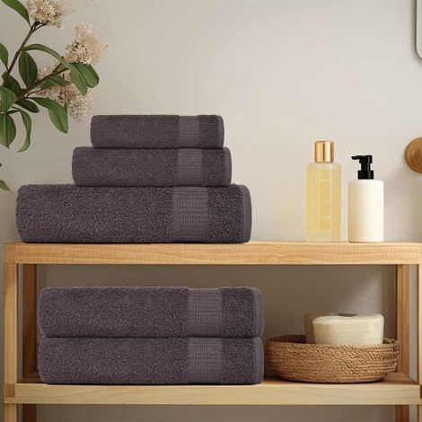 vidaXL Hand Towels "FROGN" 4 pcs Anthracite 50x100 cm 360 gsm (1/5)