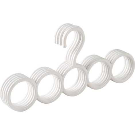 5pc Écharpe Cintre avec 5 Anneaux, Tie Rack Ceinture Hanger, Hanging Écharpe Organisateur pour Armoire Salle De Bains (1/5)