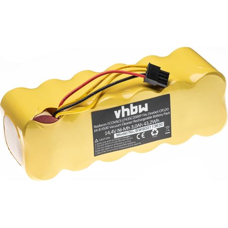 vhbw Battery compatible with Ariete Briciola 2711 Home Cleaner (3000mAh, 14.4 V, NiMH) - Replacement for AT5186005100, LP43SC2000P battery