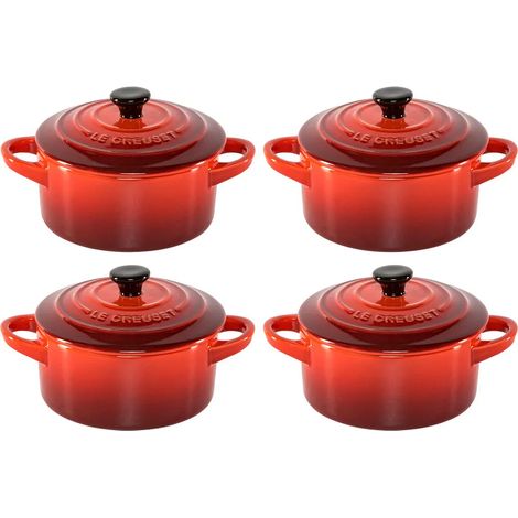 Mini cocottes Le Creuset mini cocottes 4 pièces 10 cm rouge (1/3)